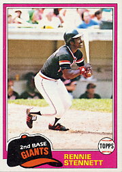 1981 Topps Baseball Cards      257     Rennie Stennett